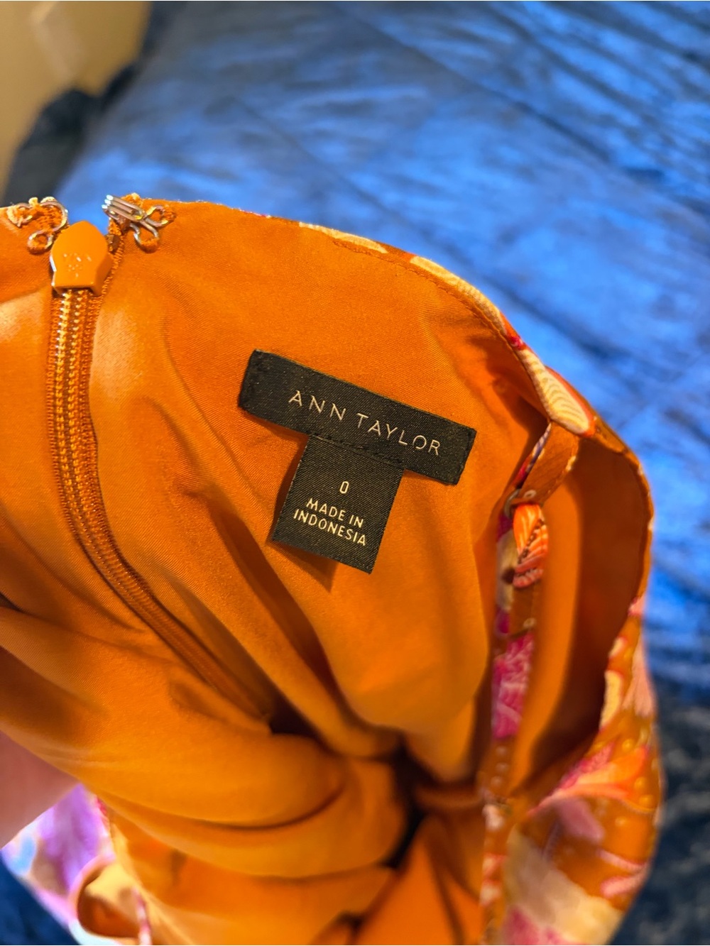 Ann Taylor Rust and Pink Floral Slip Midi Dress - Picture 4 of 4